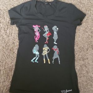 ⭐ New Cute 3D Black Tee Shirt Great Quality L